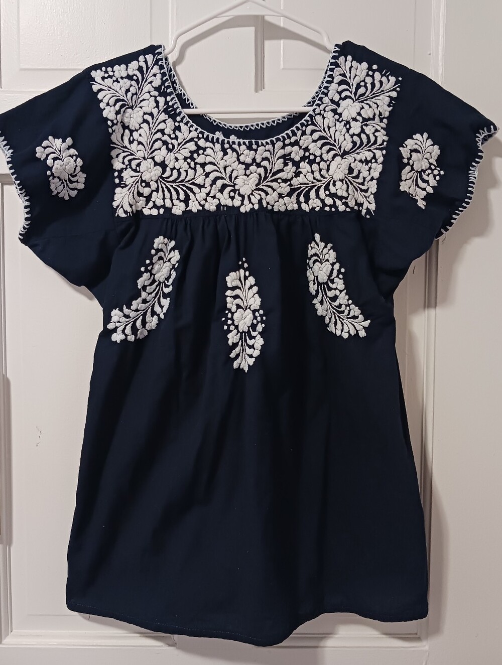 Mexican Embroidered Peasant Hippie Blouse "primavera" Adult Women's Hand Done
